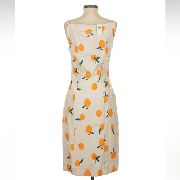 Anthropologie Maeve Dylan Mierzwinski Colette Midi Dress Sz S Cream Orange NWT - Picture 7 of 10